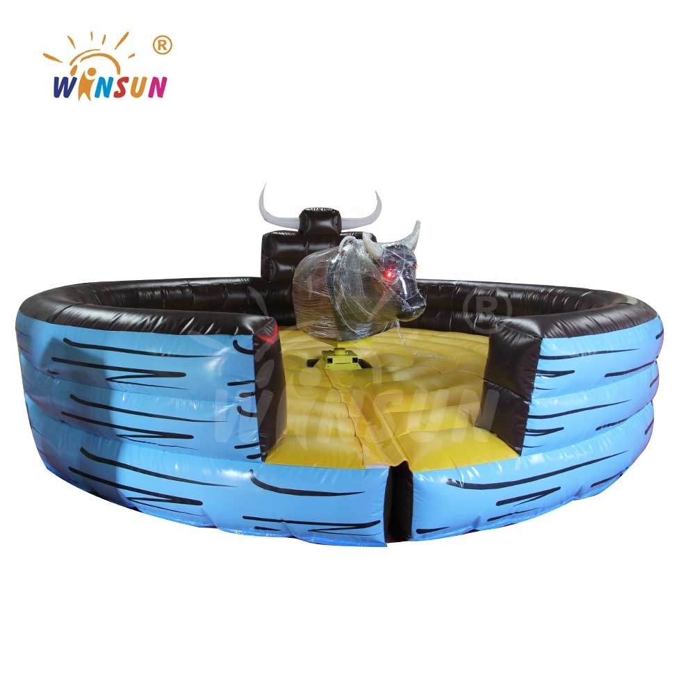 2021 popular mechanical bull price low riding game inflatable rodeo mechanical ride bull game with light eye