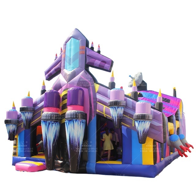 Commercial grade inflatable obstacle course fun city outdoor playground Colorful Air Bouncer christmas carnival