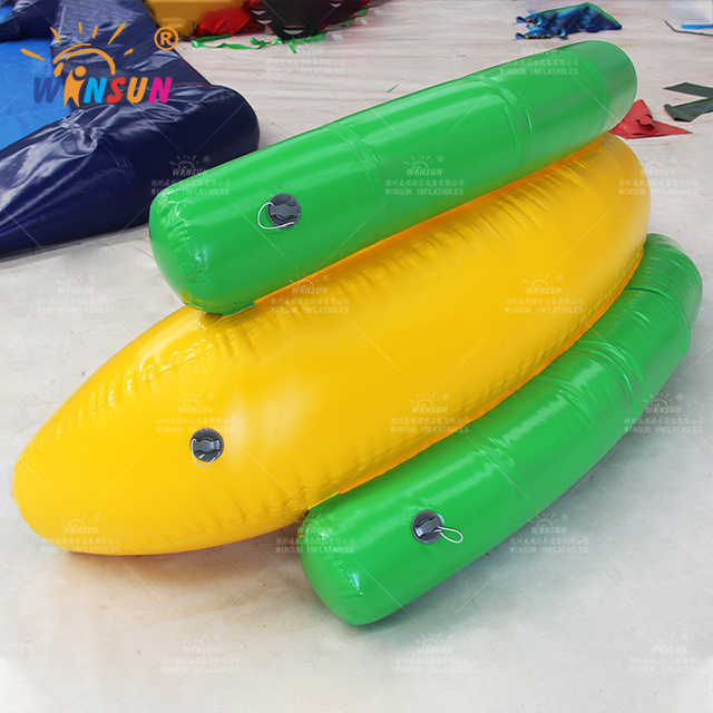 buy Airtight 2 persons inflatable banana air seesaw on water, inflatable floating banana shuttle rental,air banana ride child