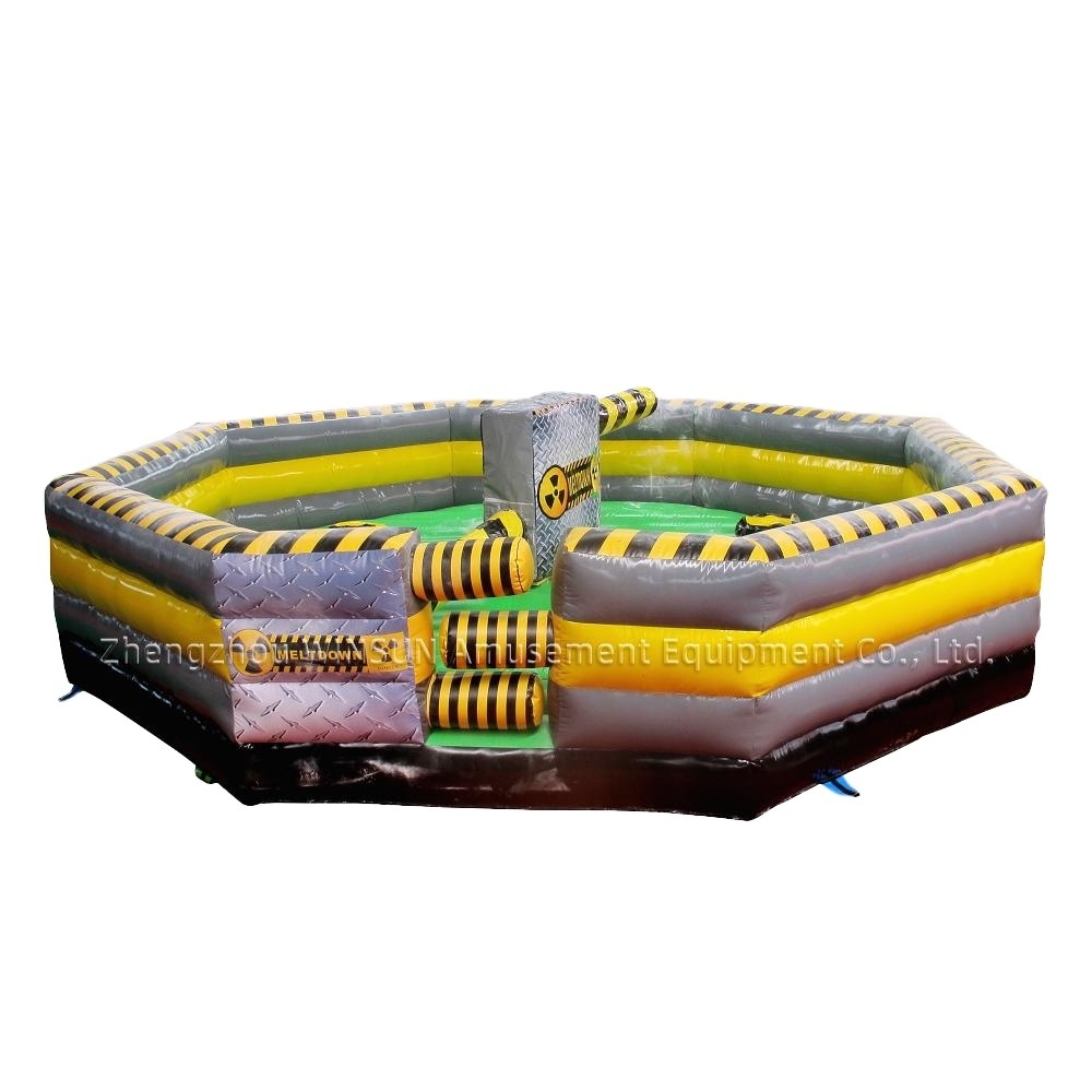 Factory Price inflatable toxic meltdown wipeout game inflatable mechanical sweeper game for adults