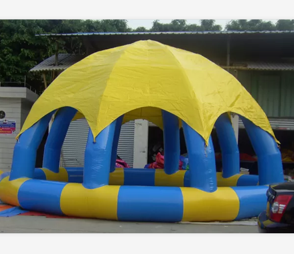 multicolor inflatable round swimming pool dome with tent cover, cheap swimming pool with sunshine tent