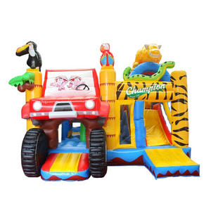 New Design Kids Moonwalk Combo Bouncy Car Theme Inflatable Castle Bounce House Inflatable Bouncer With Slide