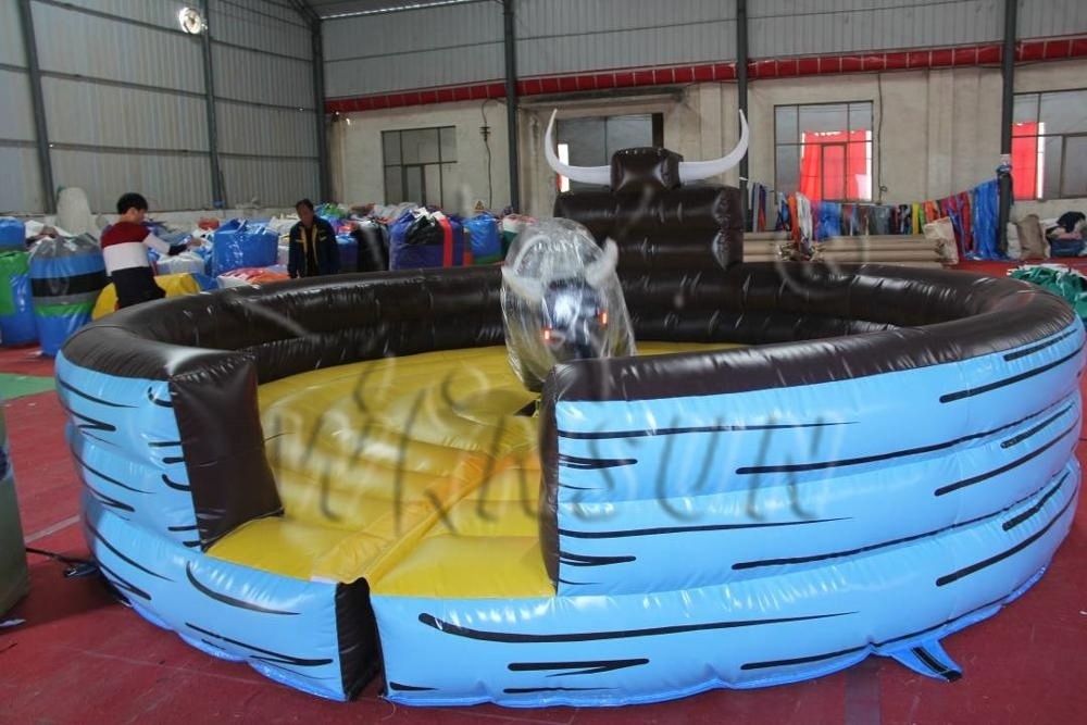 2021 popular mechanical bull price low riding game inflatable rodeo mechanical ride bull game with light eye