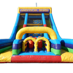 Inflatable Vertical Rush Slide Challenge inflatable rock climbing wall kids Bouncy Slides With Climbing Wall