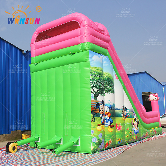 Commercial Cheap Inflatable Bouncer slide inflatable dry slides pink cartoon slide for girls