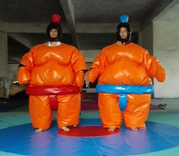 Factory price durable PVC sumo wrestling suit game, fighting inflatable sumo wrestling suit for kids and adults