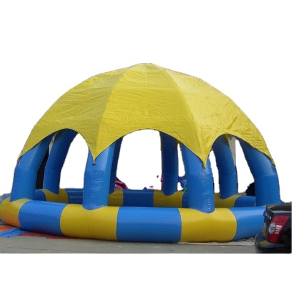 multicolor inflatable round swimming pool dome with tent cover, cheap swimming pool with sunshine tent