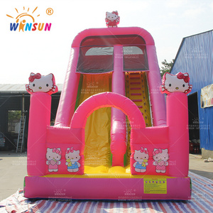 Commercial Cheap Inflatable Bouncer slide inflatable dry slides pink cartoon slide for girls