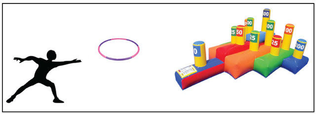 Indoor inflatable hoop toss party game for kids and adults