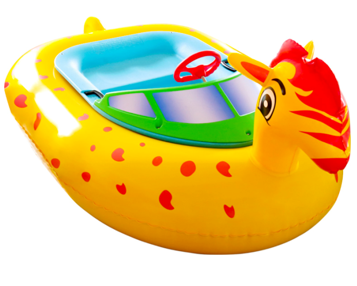 Buy Animal Swan inflatable water bumper boats double seats, electric boat with LED light, inflatable pool hand ship hot sale