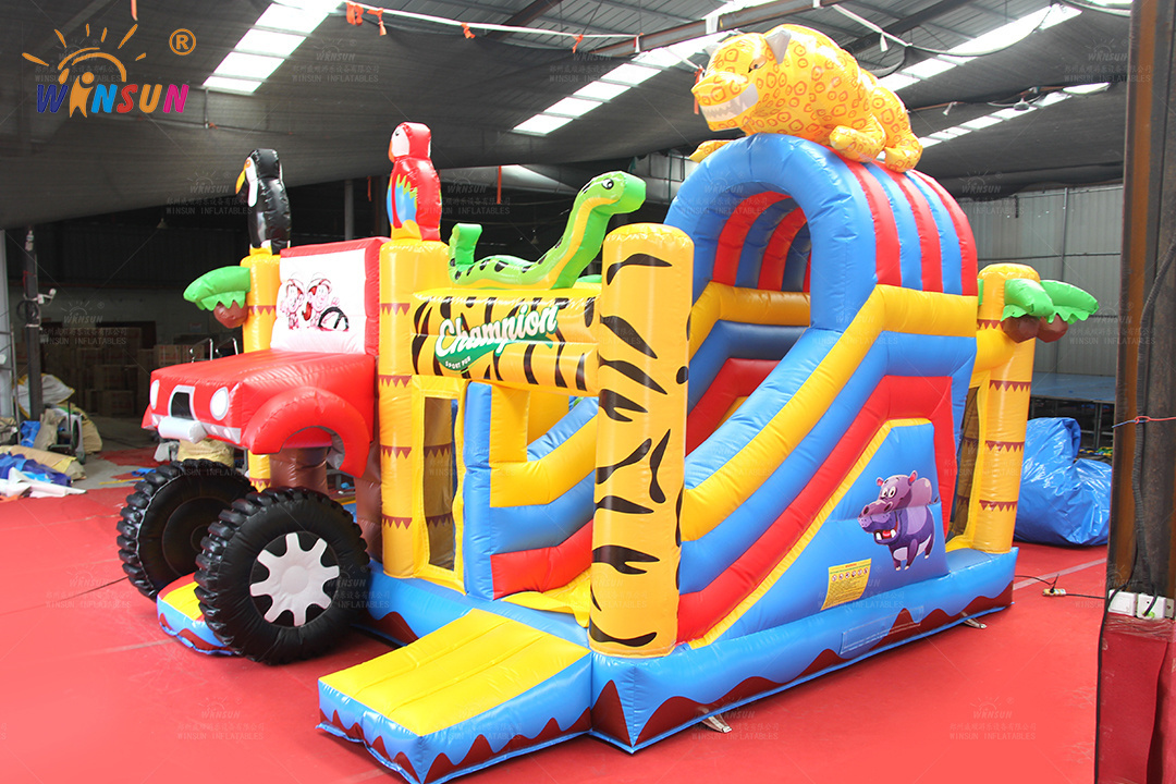 New Design Kids Moonwalk Combo Bouncy Car Theme Inflatable Castle Bounce House Inflatable Bouncer With Slide