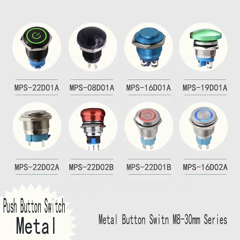 Wintai-tech waterproof momentary push button switch push button light switches metal push button switch