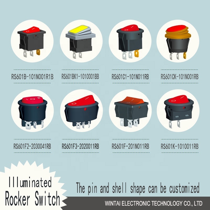 Wintai-Tech KCD1-202 Double Pole Rocker Switch Momentary On Off On Rocker Switch 6 Pin Rocker Switch Manufacturer