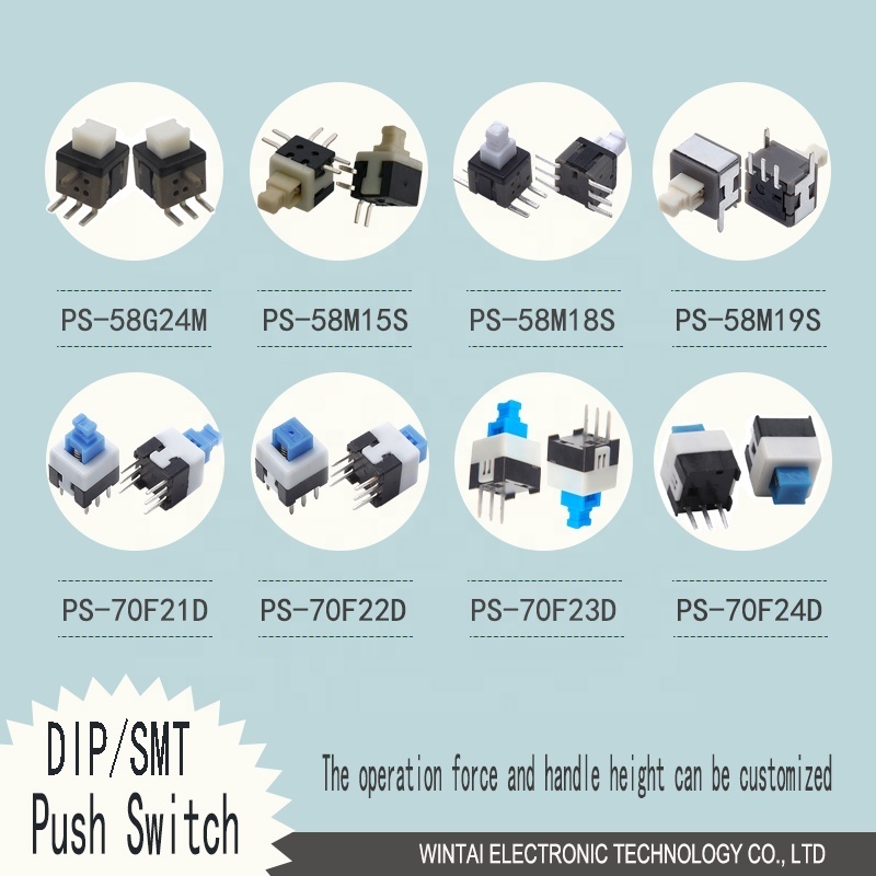 Wintai-Tech  PS-58G36D Switch With Lock Push Button Push Button On Off Switch 120V Miniature Push Button Switch