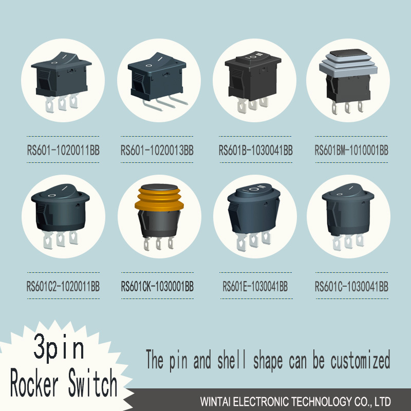 Wintai-Tech China Supplier Rocker Switch 16A Plug Wired 2 Pin Rocker Switch Wiring Two Wire Toggle Switch