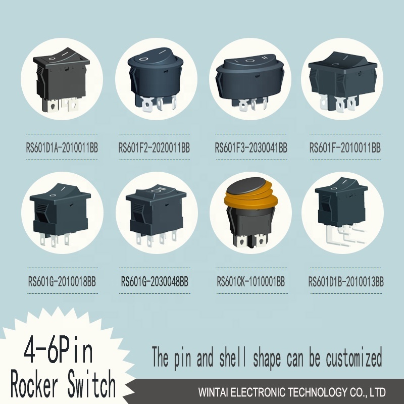 Wintai-Tech KCD1-202 Double Pole Rocker Switch Momentary On Off On Rocker Switch 6 Pin Rocker Switch Manufacturer