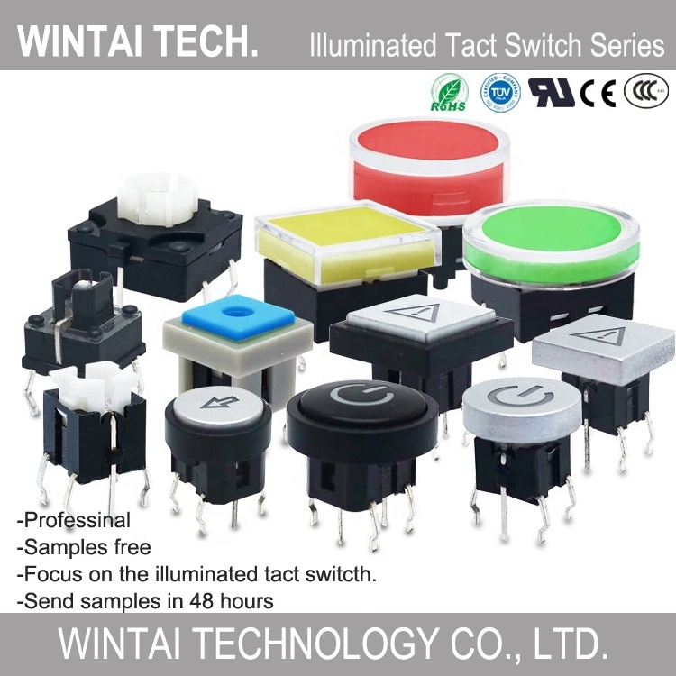 Wintai-tech tactile switch led switch rgb tactile illuminated tact switch