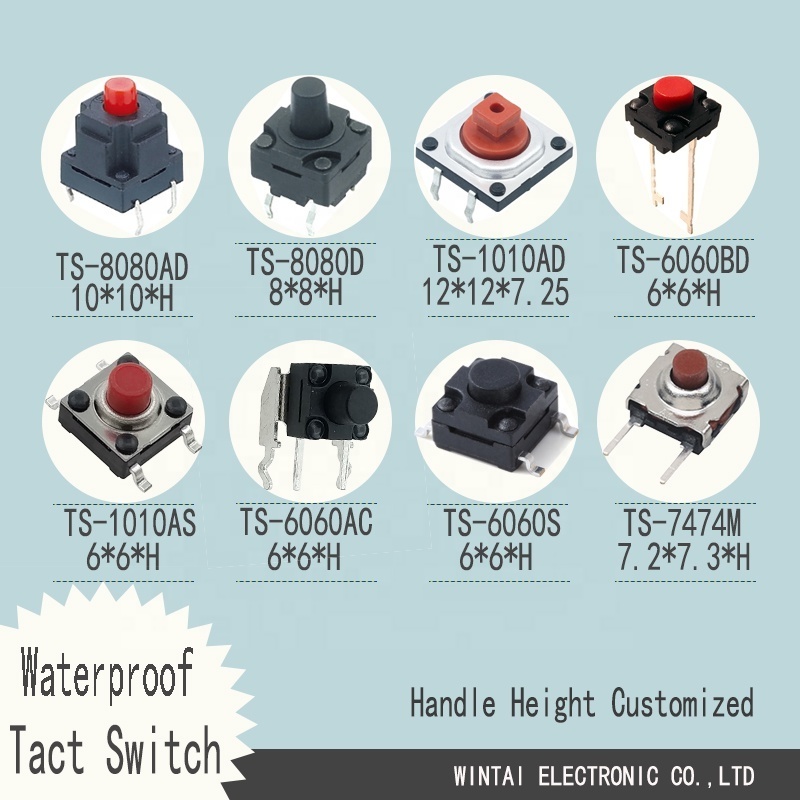 Wintai-tech TS-8080D tactile switch ip67 waterproof push button switch 12v rohs tactile switch