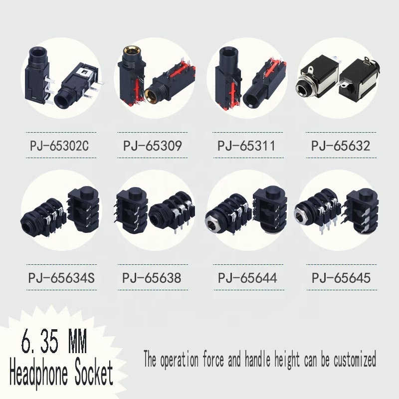 Wintai-Tech China Manufacturers PJ-65302C Mono Jack In Stereo Socket Audio Input Socket 6.35 Jack Connector