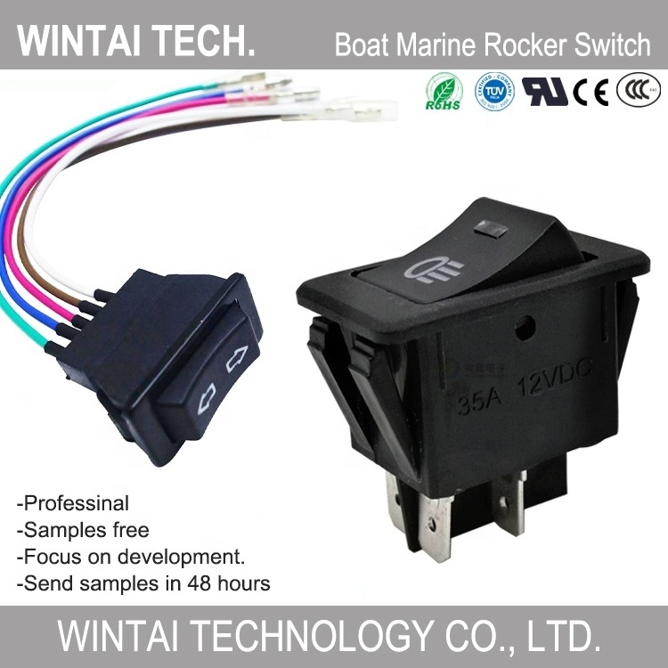 Wintai-Tech 5 gang car marine boat led rocker switch led light rocker switch panel for car 5 gang rocker switch panel