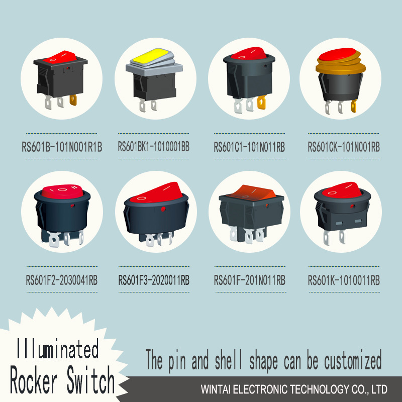 Wintai-tech KCD4 rocker switch 4 pin rocker switches waterproof spst t85 55 rocker switch