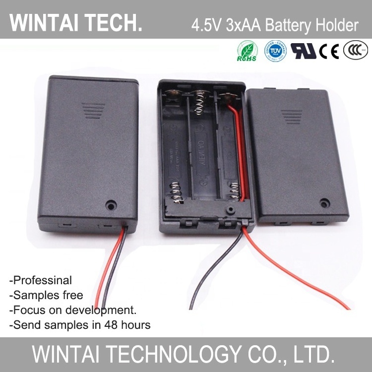 Wintai-Tech China AA Battery Holder With Switch Battery Holder 3V 2AA Battery Plastic Case Manufacturer