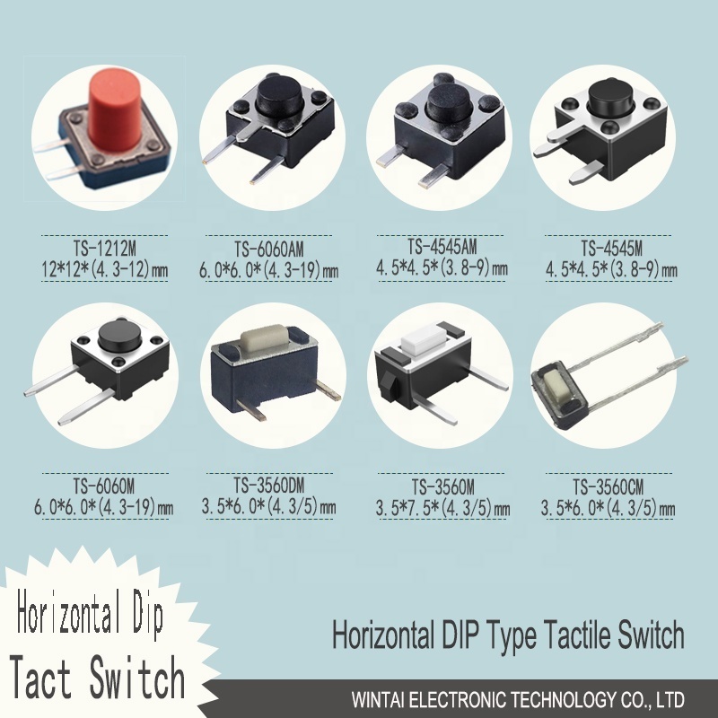 Wintai-Tech China Push Switch Square Button 2 pin mini tactile switch Factory Mini Momentary Push Button Switch