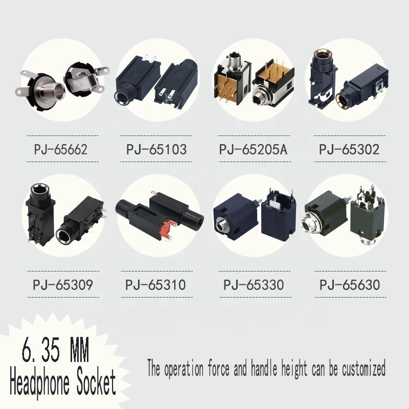 Wintai-Tech China Manufacturers PJ-65302C Mono Jack In Stereo Socket Audio Input Socket 6.35 Jack Connector