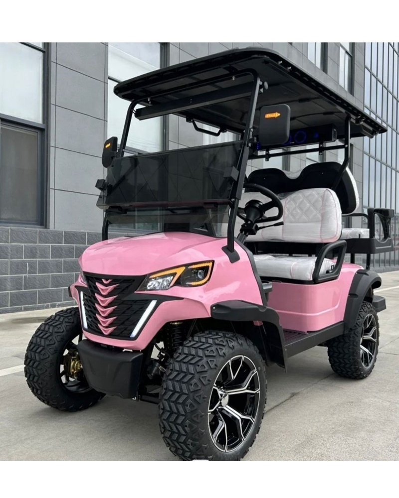 72V Lithium Ion Battery Club Car Pink Golf Cart Hunting Folding Electric Golf Carts