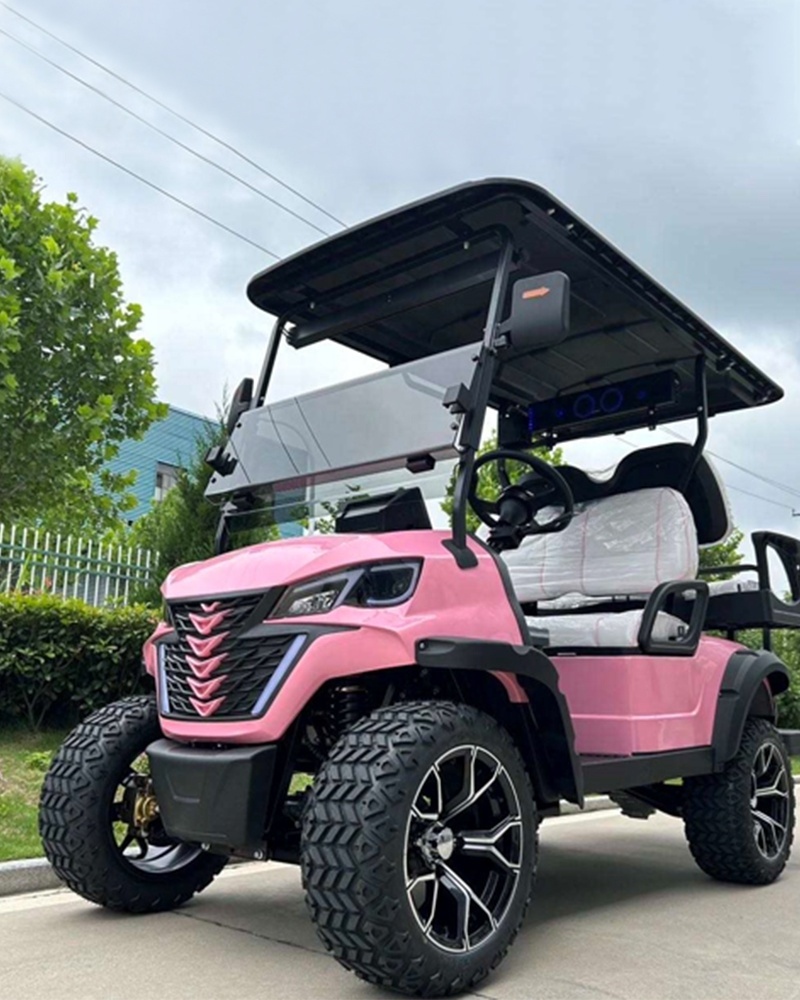 72V Lithium Ion Battery Club Car Pink Golf Cart Hunting Folding Electric Golf Carts