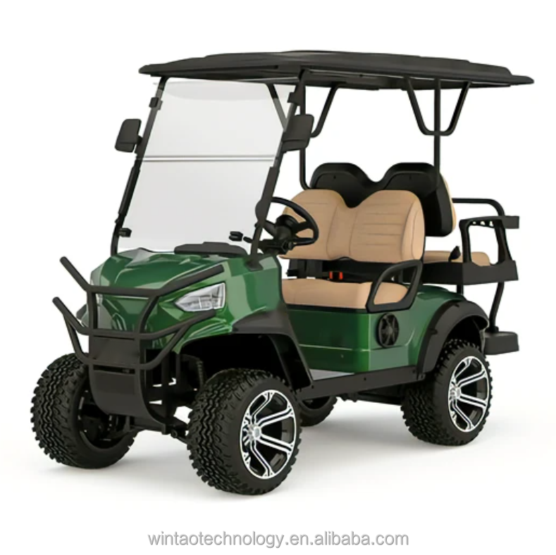 2024 Wintao New Design 4 Seats Battery Powered Classic Shuttle Electric Golf Cart