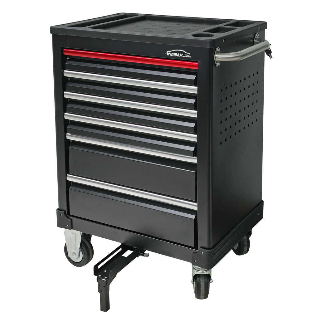 Winmax durable steel rolling two-way open tool trolley 7 drawers tool cabinet