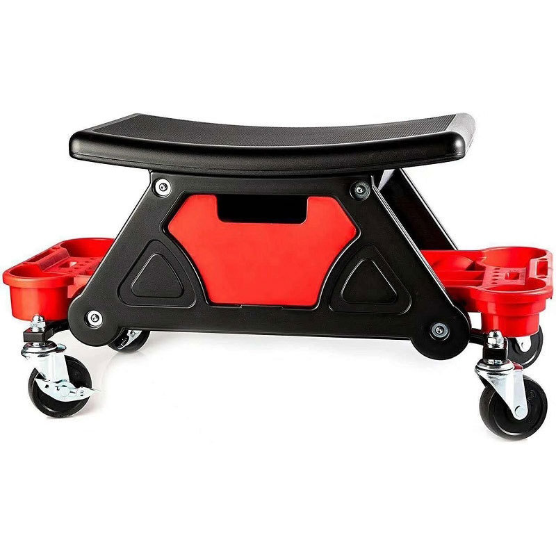 Winmax Car Workshop Equipment Heavy Duty Premium Car Detailing Rolling Creeper Seat With Extra Storage Trays