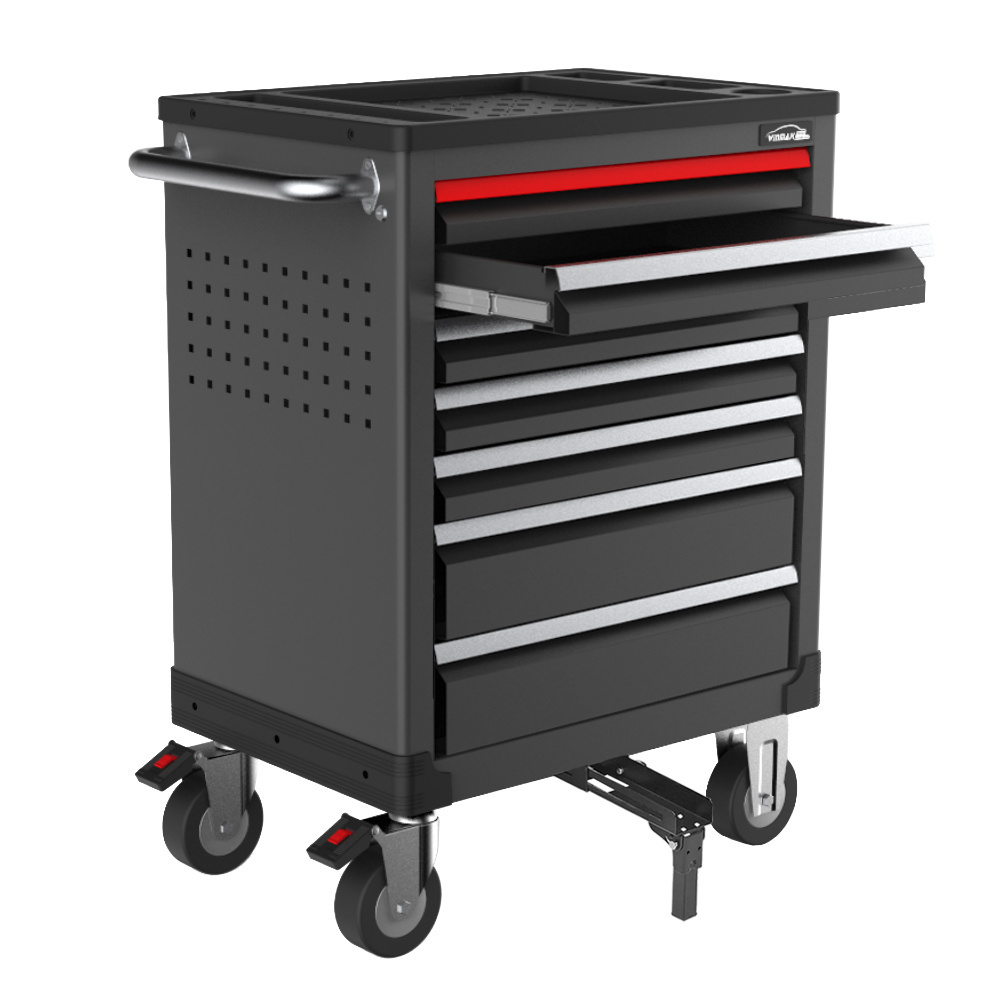 Winmax durable steel rolling two-way open tool trolley 7 drawers tool cabinet