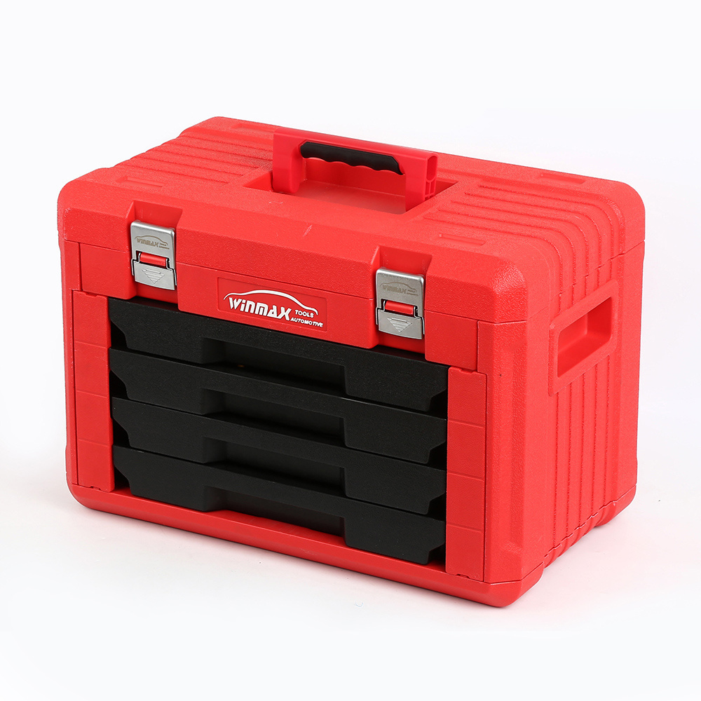 Winmax New design HDPE Plastic 4 Drawer BMC Tool Box with Corner Protectors