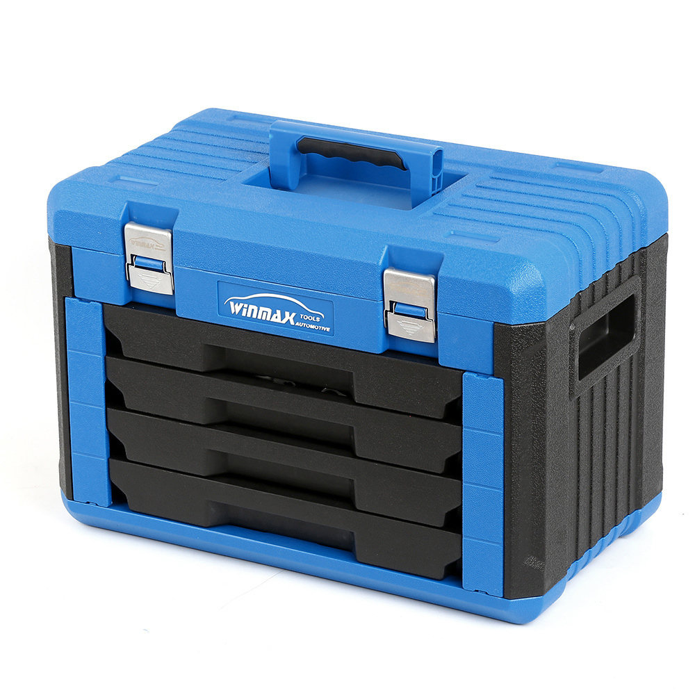 Winmax New design HDPE Plastic 4 Drawer BMC Tool Box with Corner Protectors