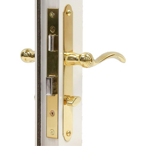 Storm Door Reversible Mortise Lock Latch with Keyed Lever Handles Set (Aged Bronze) Bored 5/8-in by 5-3/4-in Mortised Hole