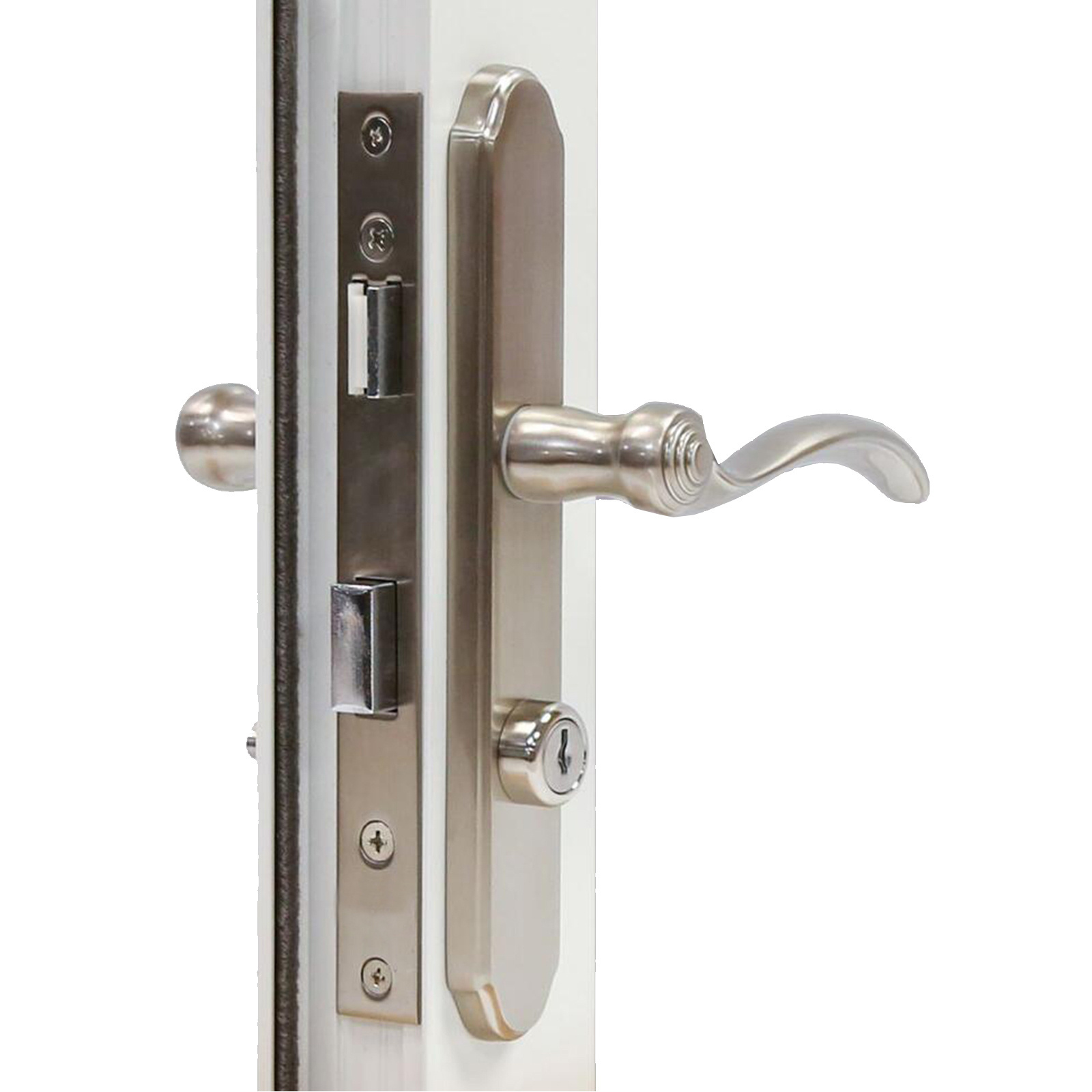 Storm Door Handle Reversible Mortise Lock Latch with Keyed Lever Handles Set