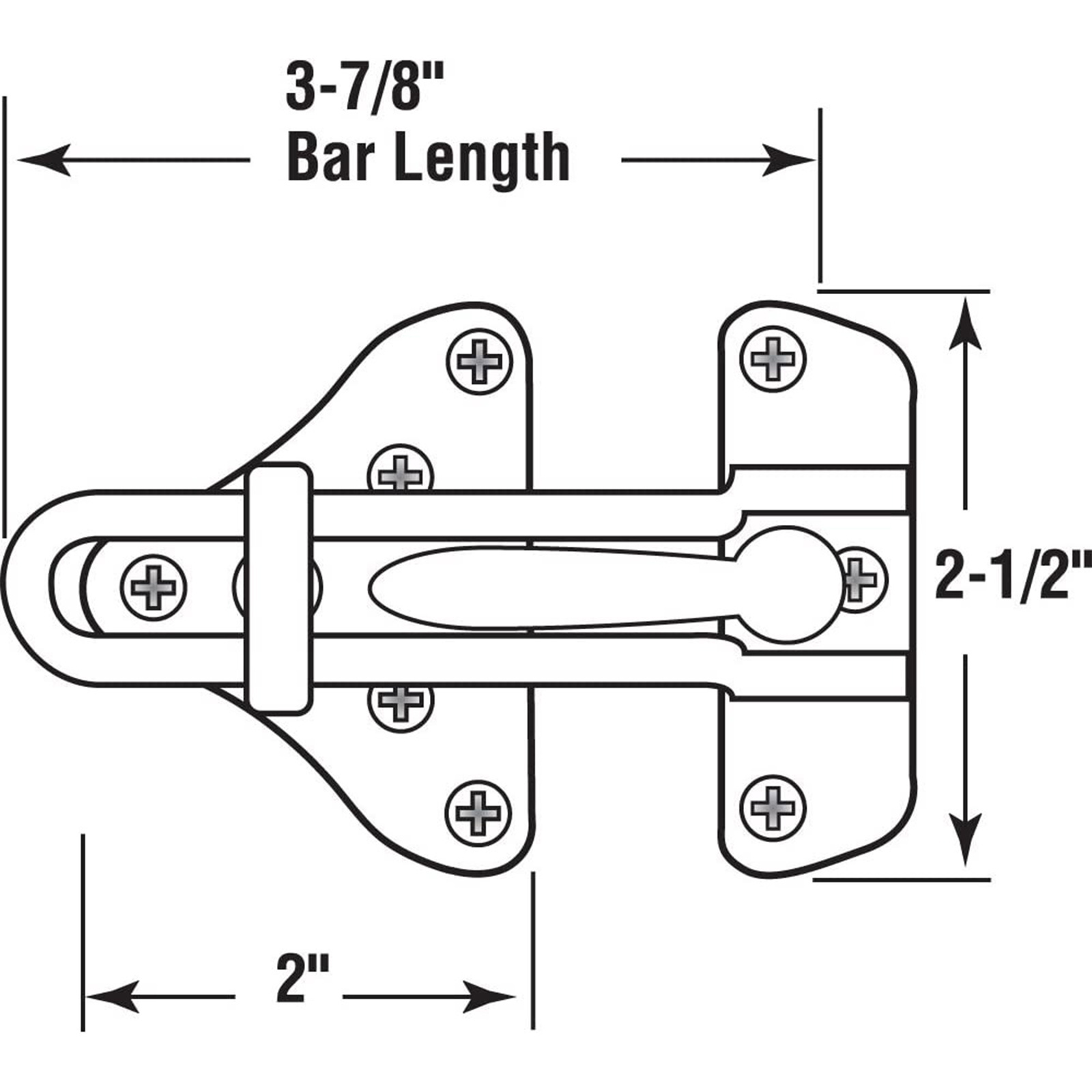 Door Security Chain Lock Swing Bar Door Guard With High Security Auxiliary Lock Satin Nickel/Brass/Bronze/Chrome/Customized