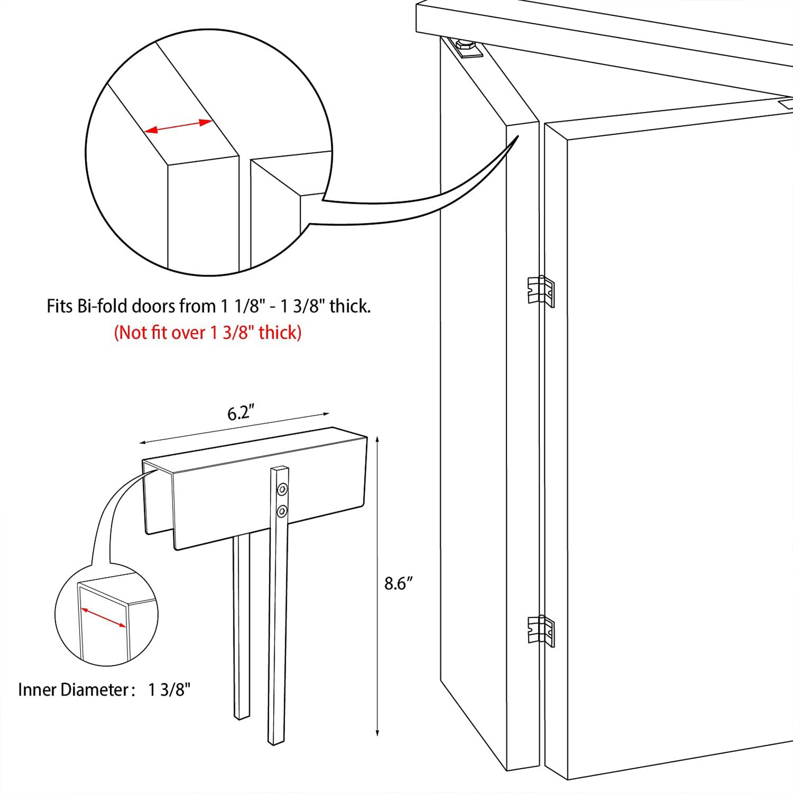 Child Proof Bi-fold Door Lock - Fits Bi-Fold Doors from 1 1/8