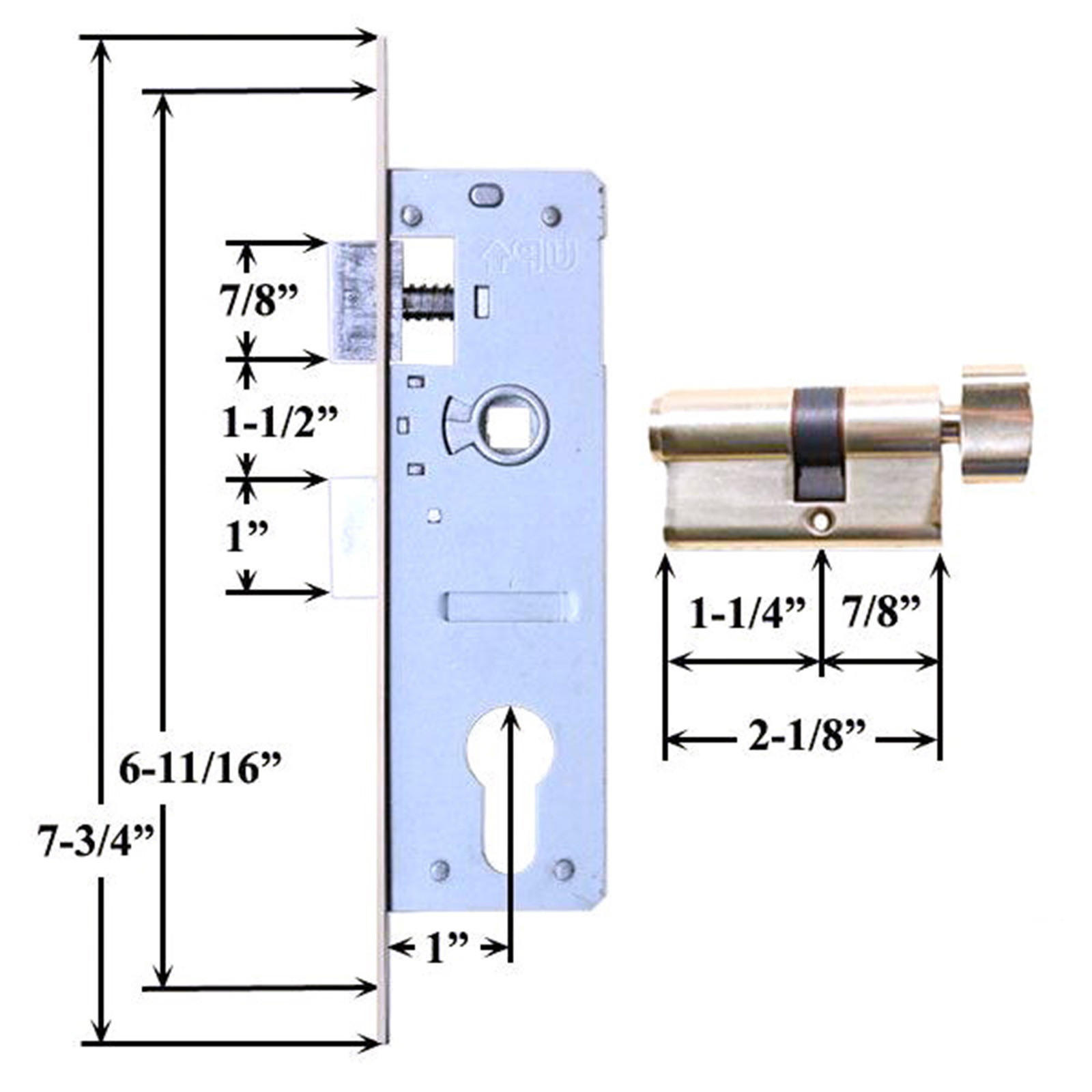 Storm Door Handle Assembly for Storm Doors in Brass Finish Contemporary Style 2004 to Present