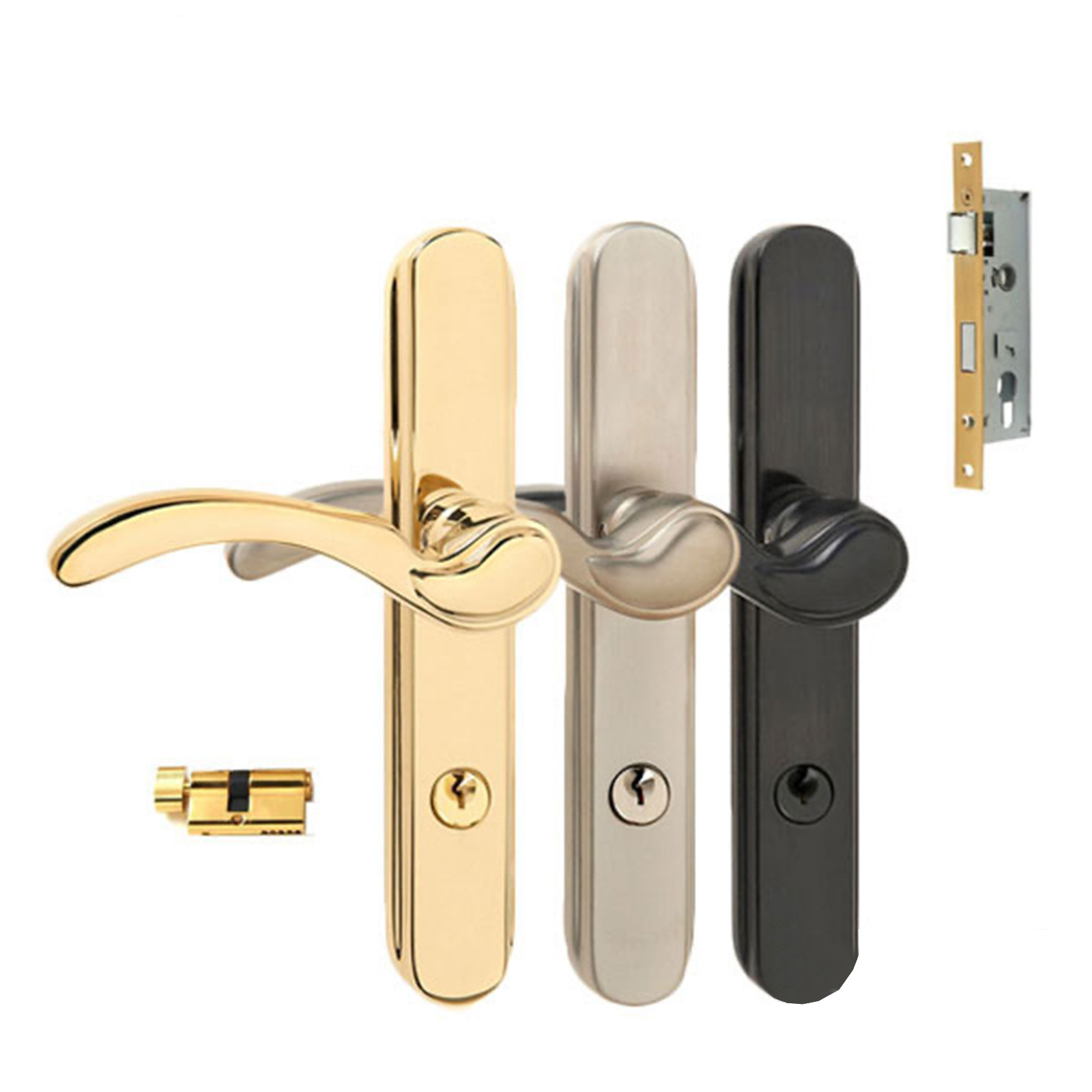 Storm Door Handle Assembly for Storm Doors in Brass Finish Contemporary Style 2004 to Present