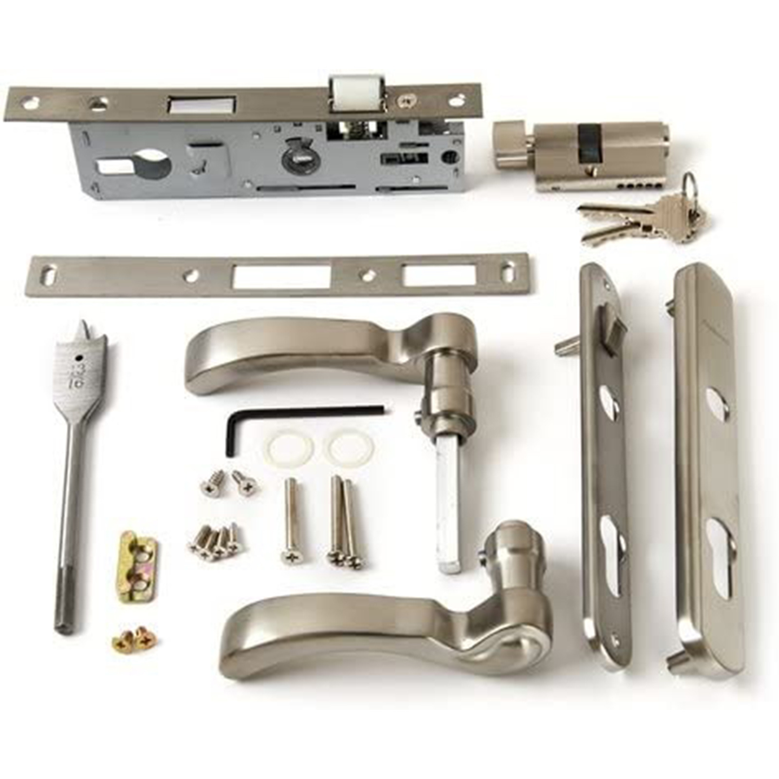 Storm Door Handle Assembly for Storm Doors in Brass Finish Contemporary Style 2004 to Present