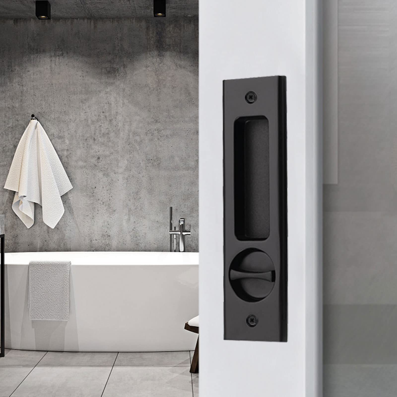 Hardware Sliding Door Handle for Bath, Barn Door Flush Handle, Pocket Door Lock