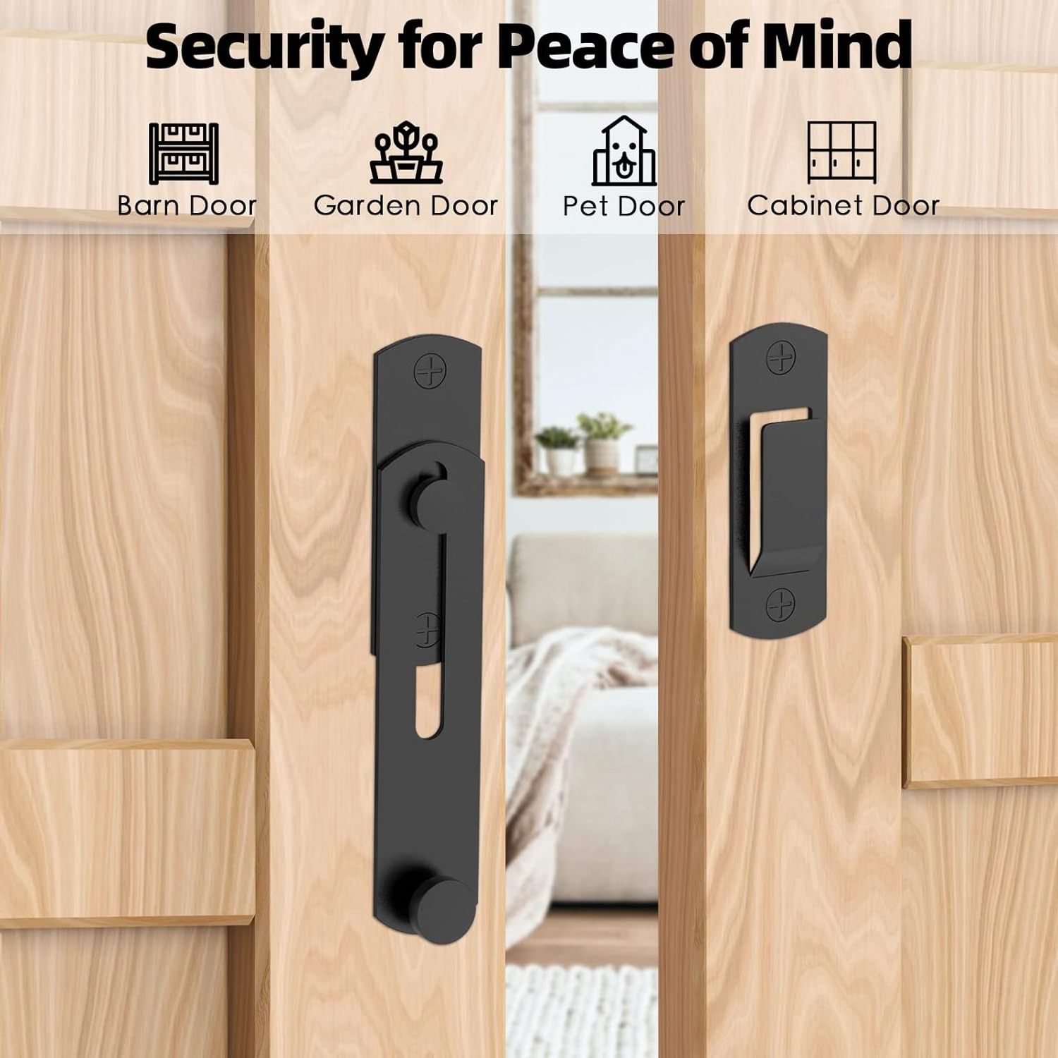 180 Degree Flip Sliding Barn Door Lock for Privacy - Safe barn Door Locks and latch