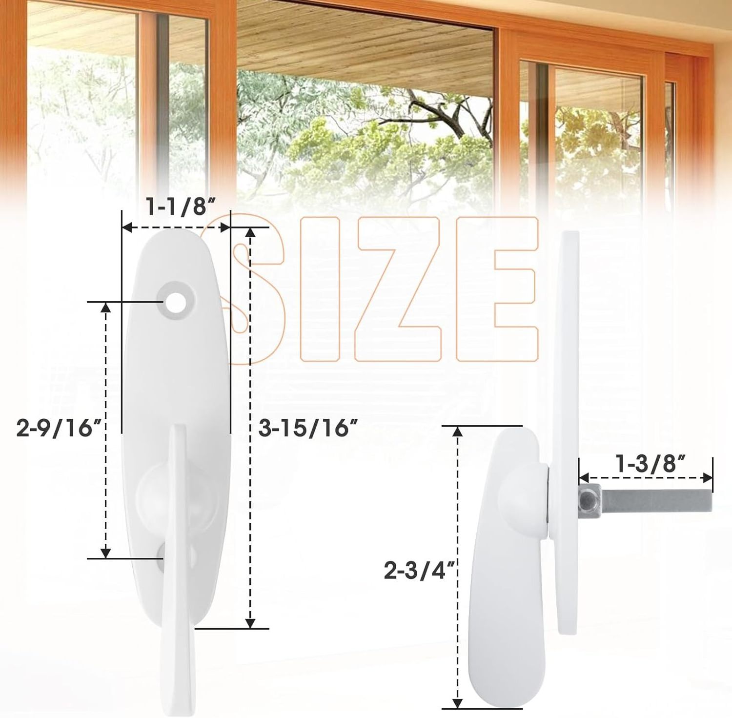 Aluminum Tribeca Style Gliding Door Thumb Latch for Andersen Sliding Door Lock Replacement, Screws Included, 2573609, White