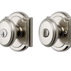 Entry Door Knob Handle with Keyed Lock Featuring SmartKey Re-key Technology-in Satin Nickel