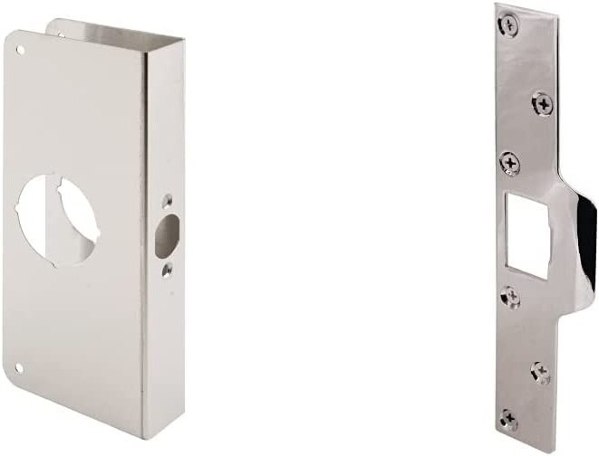 1-3/8 inch x 9 inch Thick Stainless Steel, 2-1/8 in Lock and Door Reinforcement, 1-3/8