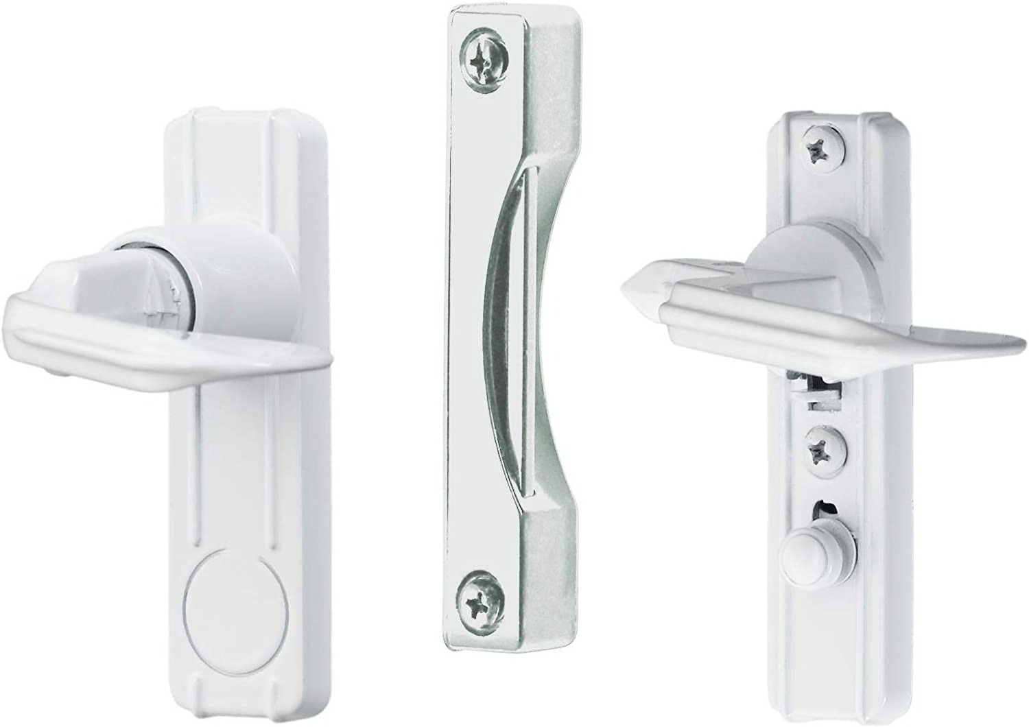 in-Swinging Storm Door Handle Set, for Storm Doors , Storm Door Handle with No Key Lock, White