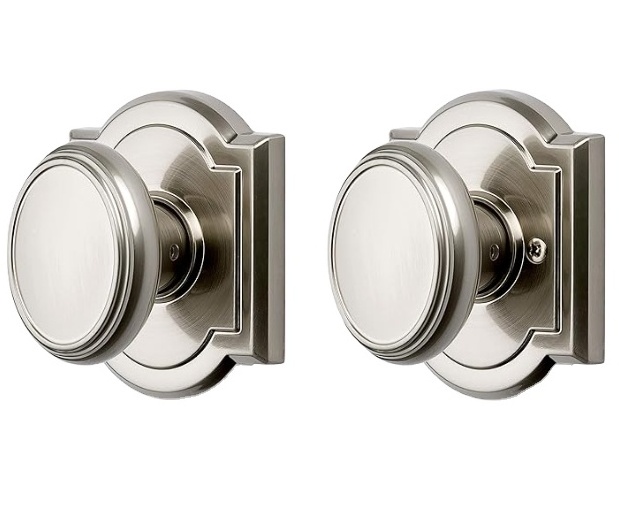 Interior Passage Door Knob for Hallway/Closet/Rooms, Non-Locking Door Handle, in Satin Nickel